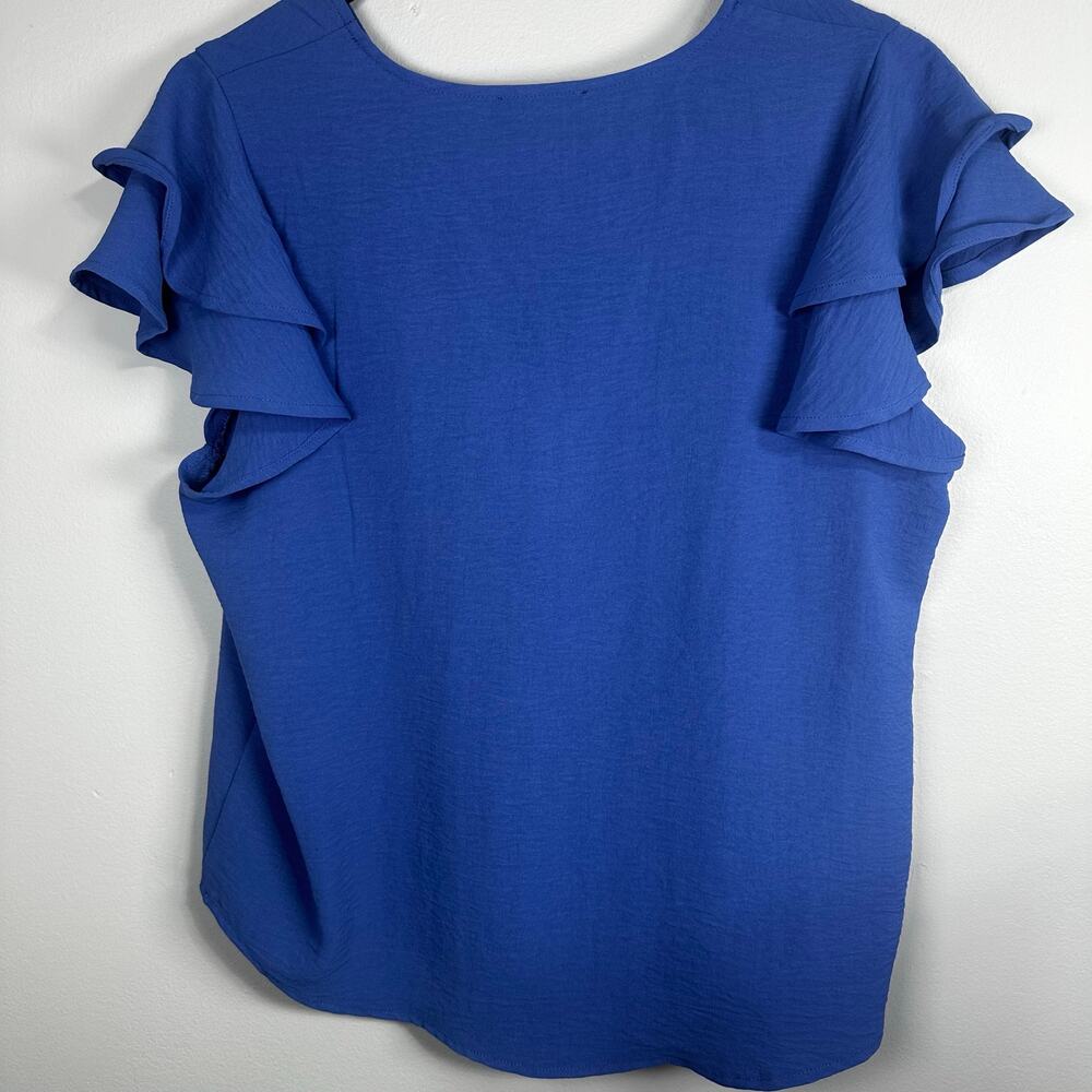 Adrianna Papell Flutter Cap Sleeve Loose Fit Top - Picture 3 of 4